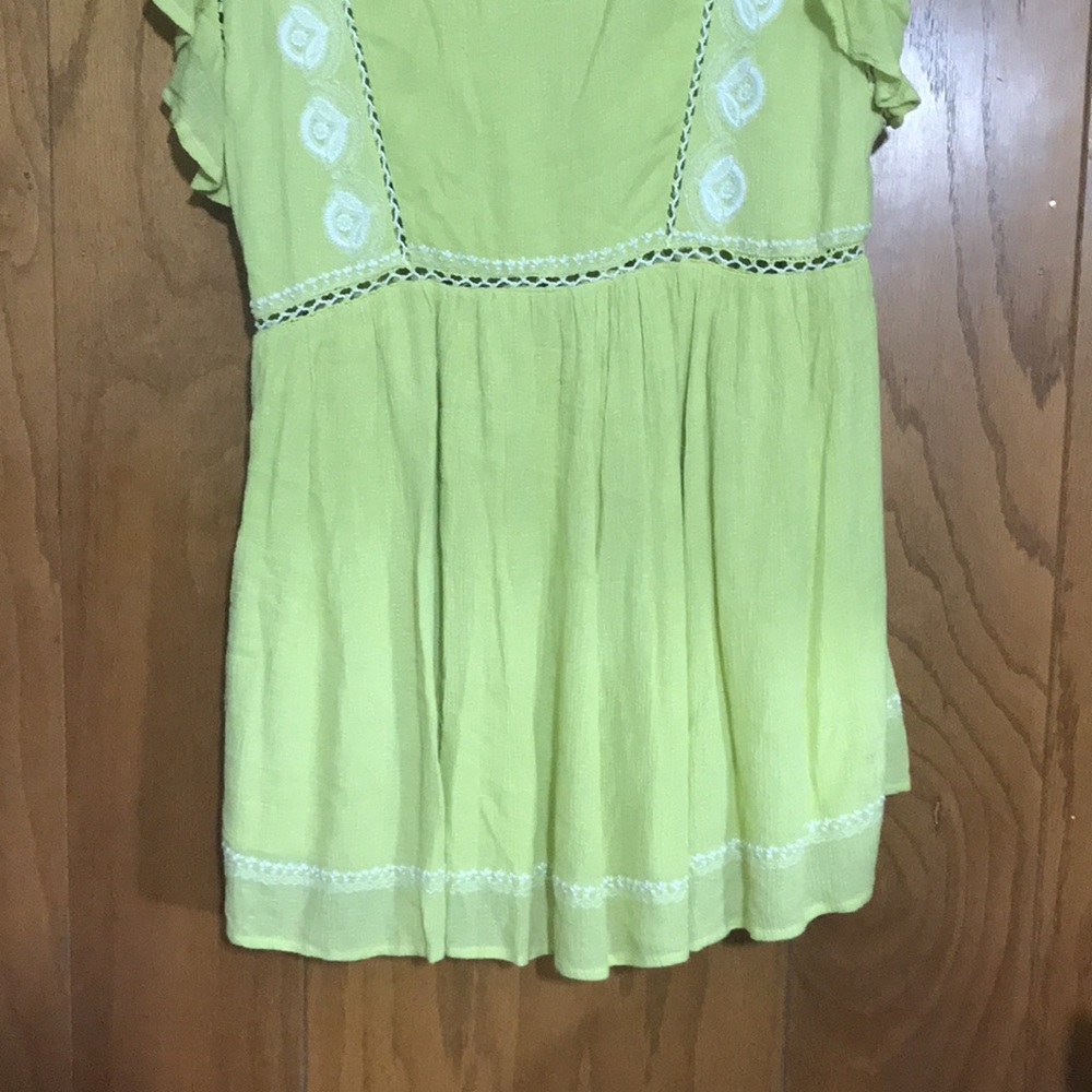 Free People lime green tunic size M - Picture 6 of 6